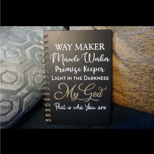 Inspirational Black and Gold Spiral Notebook